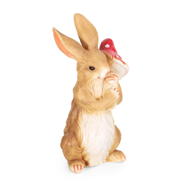 Gdf Studio Broadus Outdoor Rabbit Garden Statue White And Brown