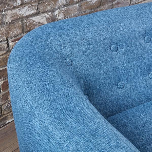 Gdf Studio Brony Button Back Mid Century Fabric Modern Loveseat