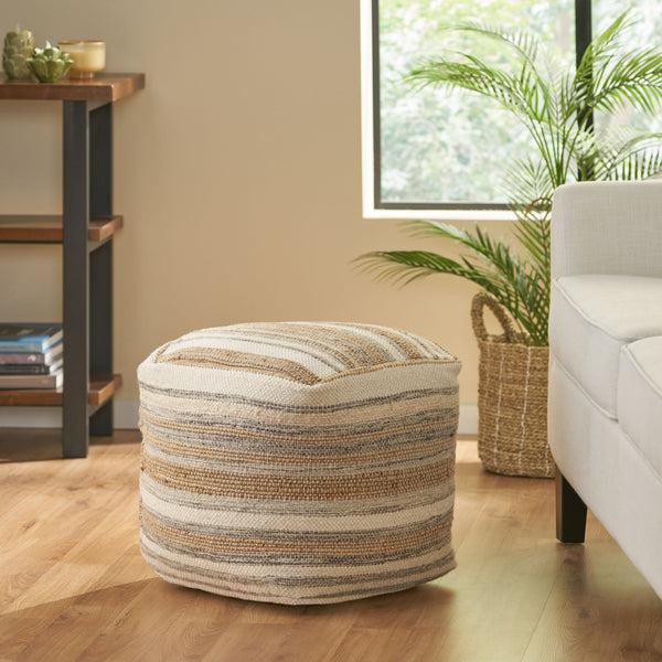 Gdf Studio Brookdale Handcrafted Boho Fabric Cube Pouf