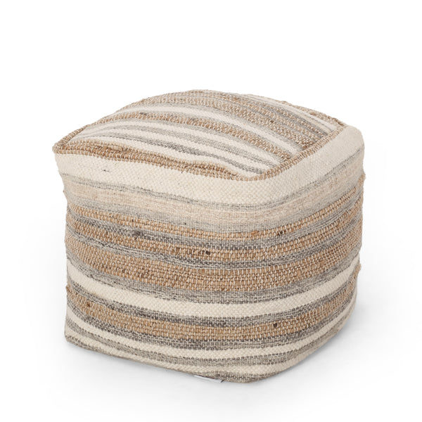 gdf studio Brookdale Handcrafted Boho Fabric Cube Pouf