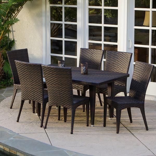 Gdf Studio Brooklyn 7-pieces Outdoor Wicker Dining Set