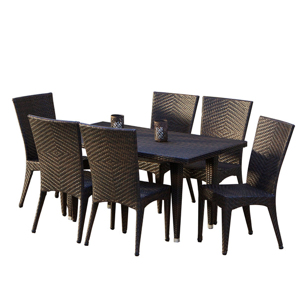 gdf studio Brooklyn 7-pieces Outdoor Wicker Dining Set
