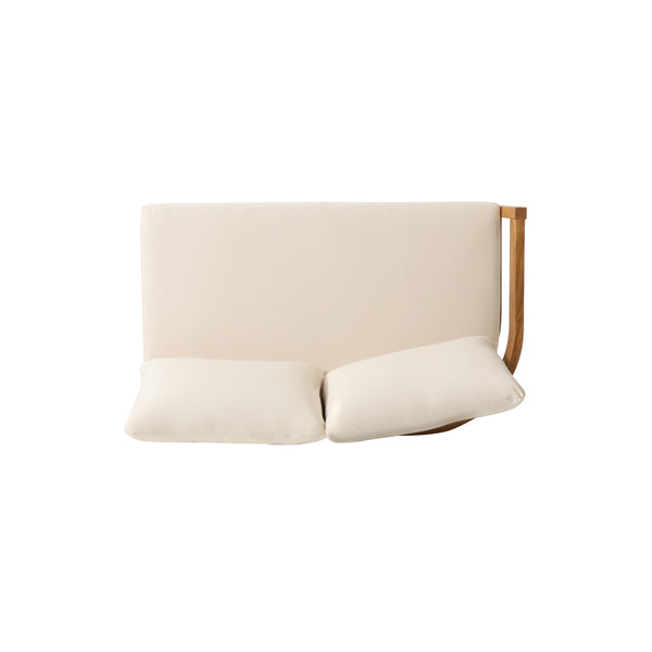 Gdf Studio Brooklyn Outdoor Acacia Wood 5 Seater Sectional Sofa Chat Set With Cushions Teak And Beige