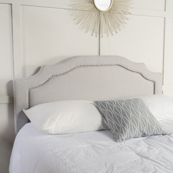 Gdf Studio Broswell Light Grey Fabric Queen/ Full Headboard