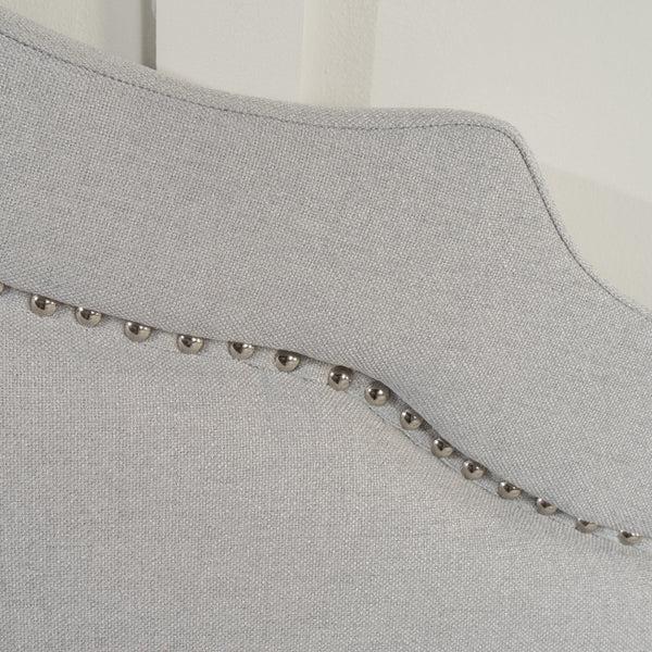 Gdf Studio Broswell Light Grey Fabric Queen/ Full Headboard