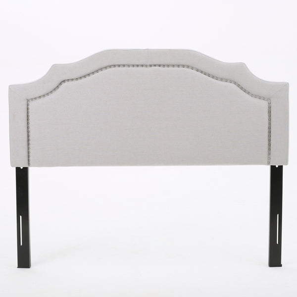 gdf studio Broswell Light Grey Fabric Queen/ Full Headboard