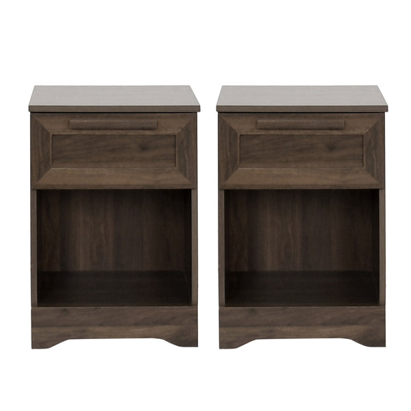 Gdf Studio Broxon Rustic 1 Drawer Nightstands Set Of 2