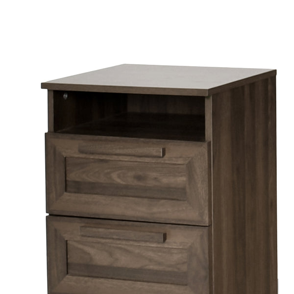Gdf Studio Broxon Rustic 2 Drawer Nightstands Set Of 2