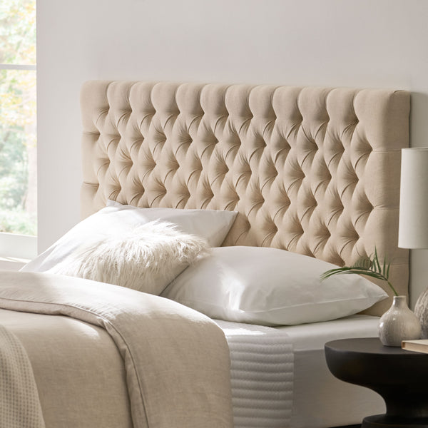 Gdf Studio Brunet Contemporary Button Tufted Fabric Queen/Full Headboard
