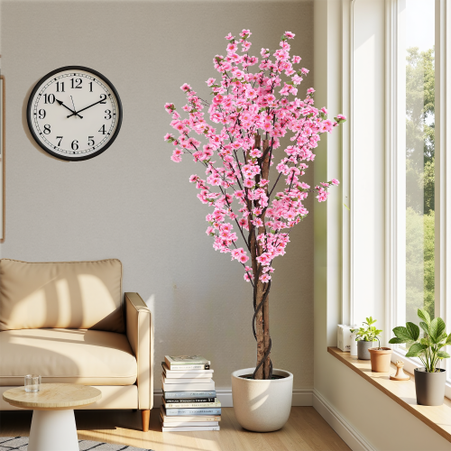 Gdf Studio Brynden 6' Artificial Peach Blossom Tree With Pot