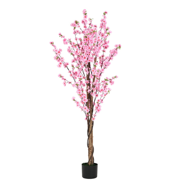 gdf studio Brynden 6' Artificial Peach Blossom Tree with Pot