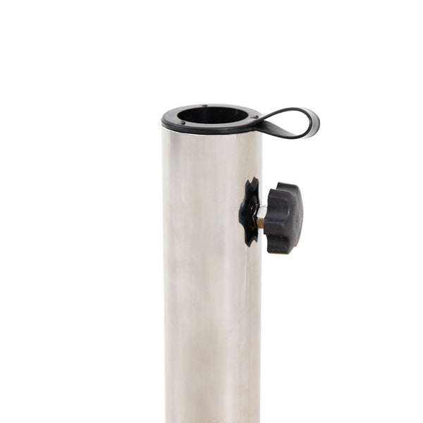 Gdf Studio Bucy Outdoor 33lb Acacia Wood Circular Umbrella Base With Stainless Steel Tube Teak