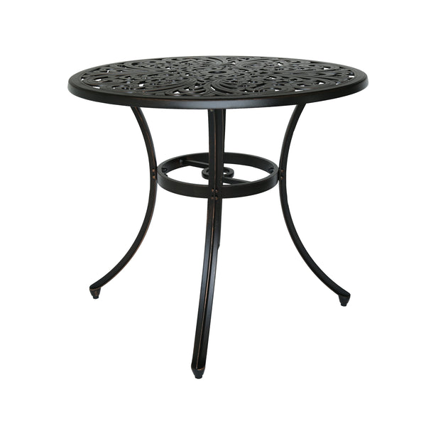 gdf studio Buda Outdoor Cast Aluminum Dining Table Shiny Copper