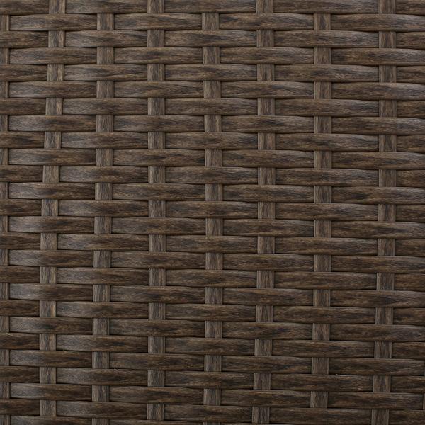 Gdf Studio Budva Outdoor L-shape Brown Wicker Sofa W/ Ceramic Gray Cushions