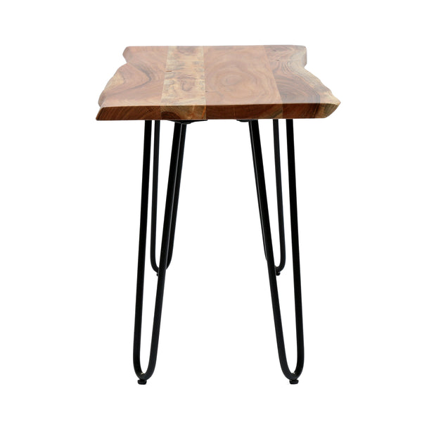 Gdf Studio Bullard Modern Industrial Handmade Acacia Wood Dining Bench With Hairpin Legs Natural And Black