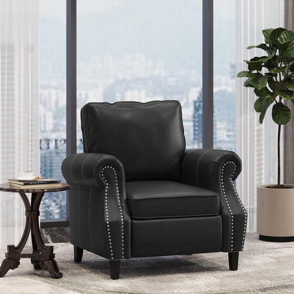 gdf studio Burkehaven Contemporary Faux Leather Club Chair with Nailhead Trim