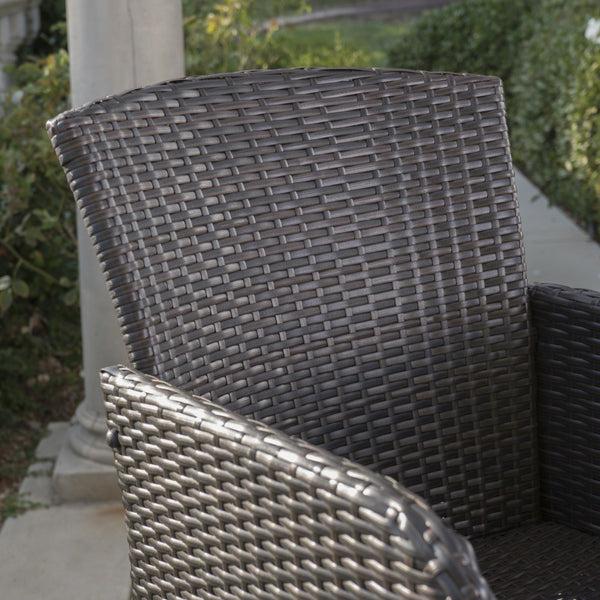 Gdf Studio Burrough Outdoor 3 Piece Round Multi-brown Wicker Bar Set