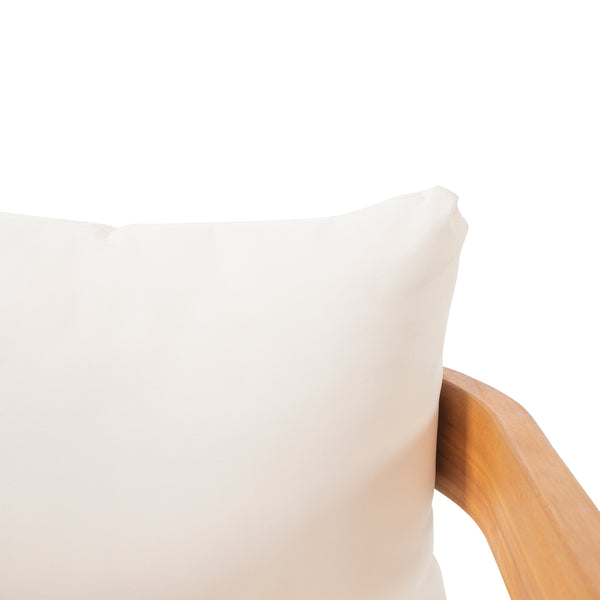 Gdf Studio Burrough Outdoor Acacia Wood 4 Seater Chat Set With Cushions