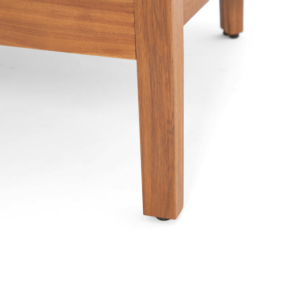 Gdf Studio Burrough Outdoor Acacia Wood Club Chair With Removable Cushions For Porch Garden