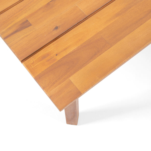 Gdf Studio Burrough Outdoor Acacia Wood Loveseat Set With Coffee Table