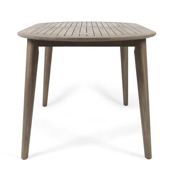 Gdf Studio Byrd Outdoor 7 Piece Acacia Wood Dining Set