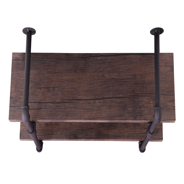 Gdf Studio Caden 2 Shelf Industrial Pipe Design Wall Mount Floating Shelf