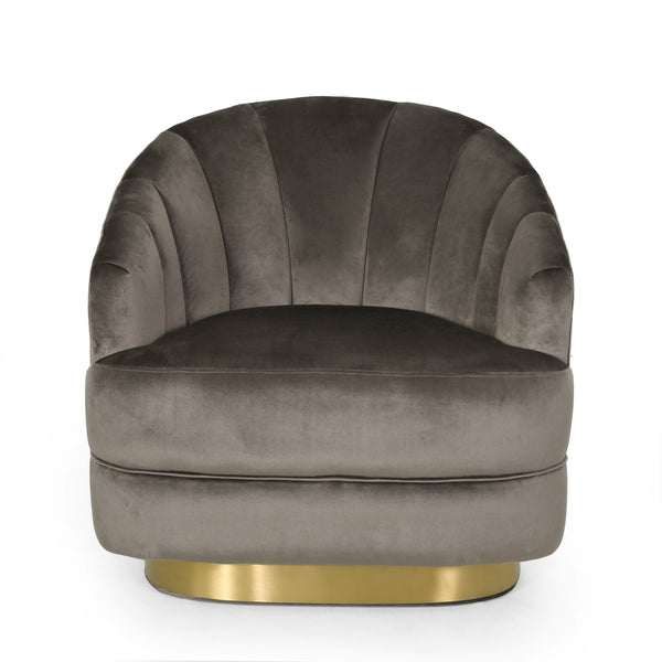 Gdf Studio Caily Modern Glam Channel Stitch Velvet Club Chair