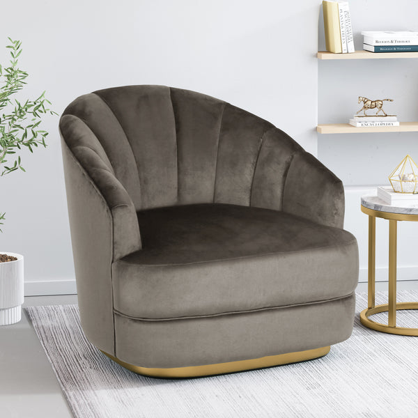 gdf studio Caily Modern Glam Channel Stitch Velvet Club Chair