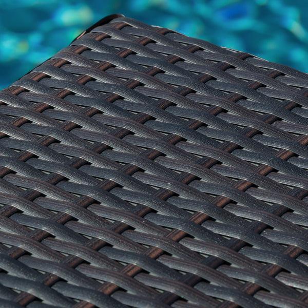 Gdf Studio Cait Outdoor Square Multi-Brown Wicker Bar Table With Aluminum Frame