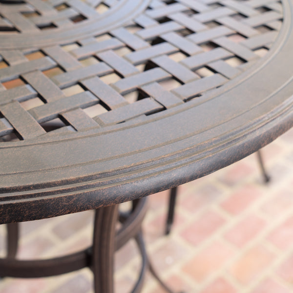 Gdf Studio Calandra Outdoor 3 Piece Bronze Cast Aluminum Bar Set
