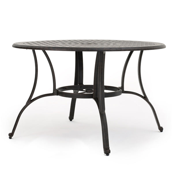 Gdf Studio Calandra Outdoor 5 Piece Bronze Cast Aluminum Circular Dining Set
