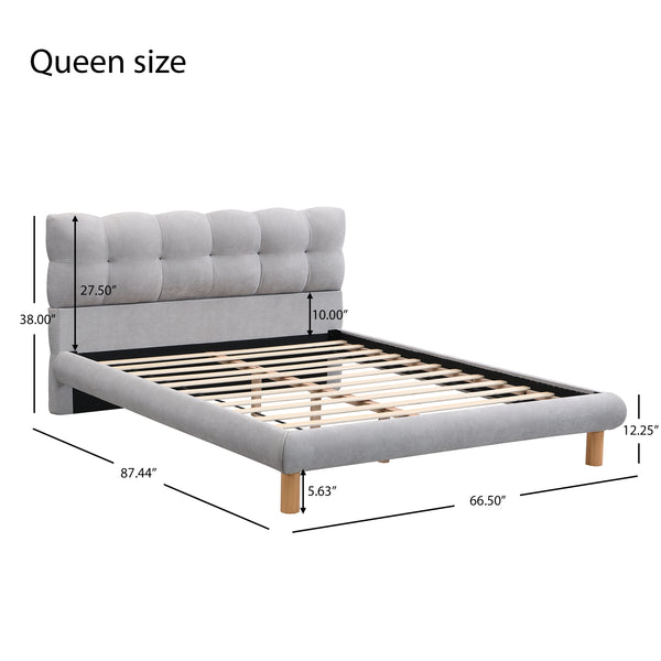 Gdf Studio Caldwin Modern Upholstered Chenille Platform Bed With Headboard