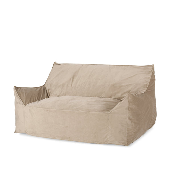 Gdf Studio Calef Modern Velveteen 2 Seater Oversized Bean Bag Chair With Armrests