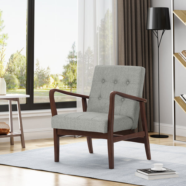 Gdf Studio Callisto Fabric Mid-Century Birch Club Chair