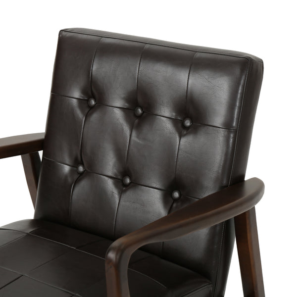 Gdf Studio Callisto Mid Century Modern Leather Club Chair