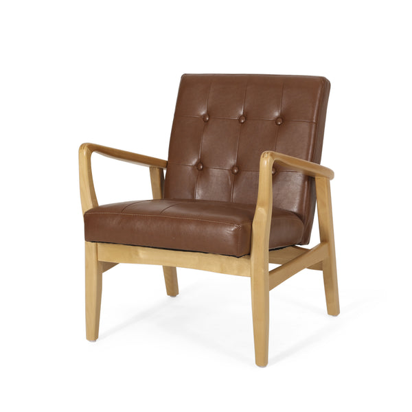 Gdf Studio Callisto Mid Century Modern Upholstered Club Chair With Wood Frame