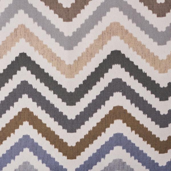 Gdf Studio Callon Indoor Grey Blue And Brown Zig Zag Striped Water Resistant Square Throw Pillow