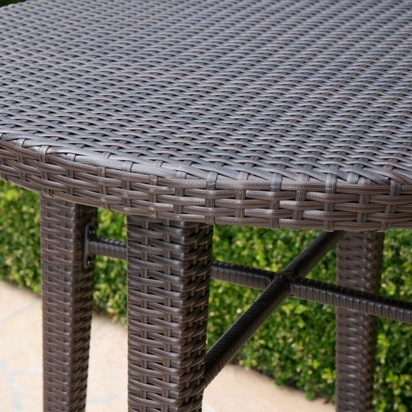 Gdf Studio Callum Outdoor 5 Piece Wicker Bar Set Multi-Brown