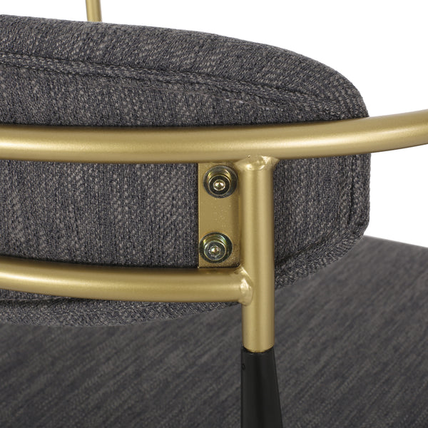 Gdf Studio Camas Modern Fabric Upholstered Iron 30 Inch Barstools Set Of 2