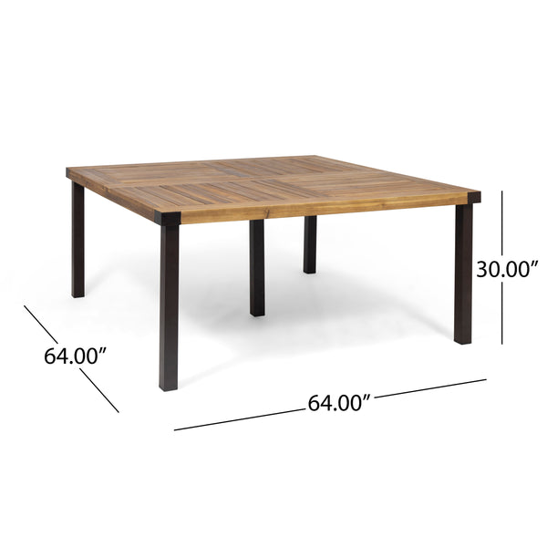Gdf Studio Cambriella Outdoor 8 Seater Acacia Wood Dining Set