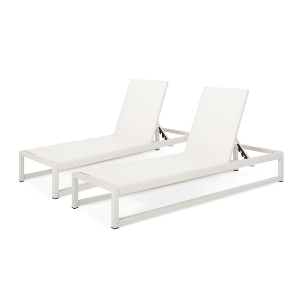 Gdf Studio Camdyn Outdoor Mesh Chaise Lounge (Set Of 2)