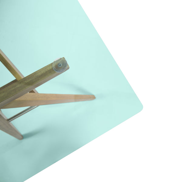 Gdf Studio Camey Mid-Century Acacia Wood Desk With Tempered Glass Top