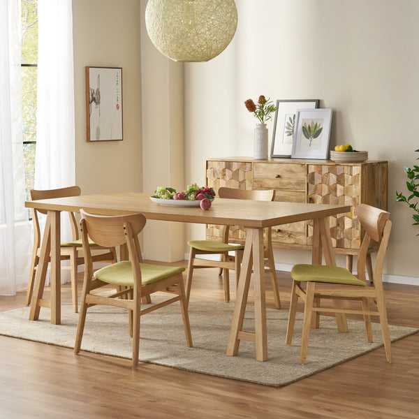 Gdf Studio Camilla Mid-Century Modern 5 Piece Dining Set With A-Frame Table