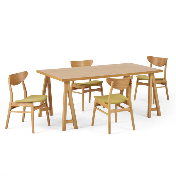 gdf studio Camilla Mid-Century Modern 5 Piece Dining Set with A-Frame Table