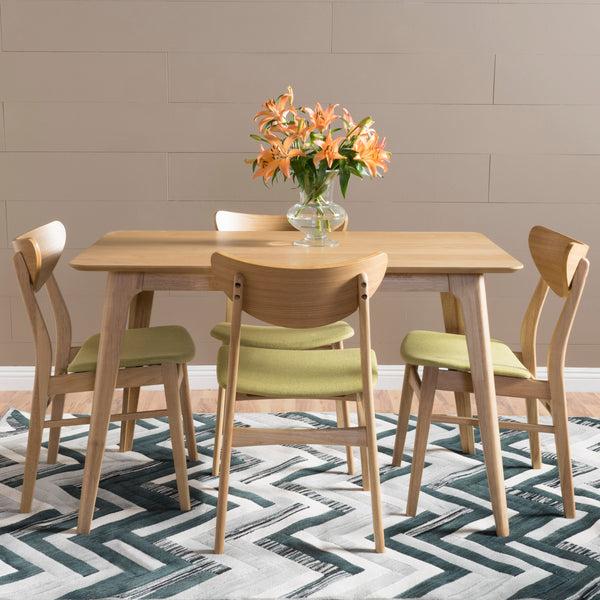 Gdf Studio Camilla Natural Oak Finish 50-inch Rectangular 5 Piece Dining Set