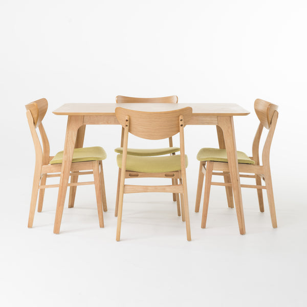 gdf studio Camilla Natural Oak Finish 50-inch Rectangular 5 Piece Dining Set