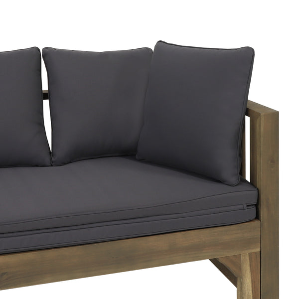 Gdf Studio Camille Outdoor Extendable Acacia Wood Daybed Sofa