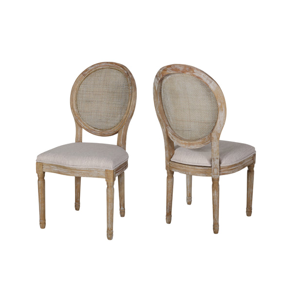 gdf studio Camilo Oval Cane Back French Style Dining Chair (Set of 2)