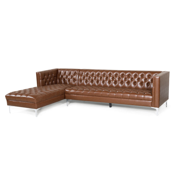 Gdf Studio Camrose Contemporary Tufted 4 Seater Chaise Lounge Sectional Sofa