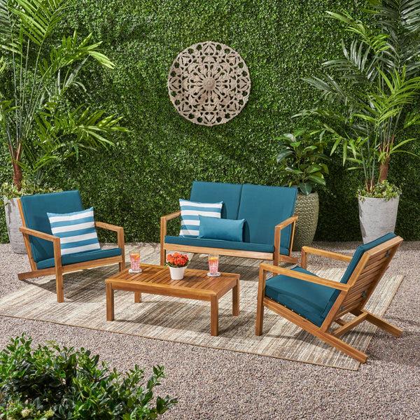 Gdf Studio Camryn Outdoor 4 Seater Chat Set With Cushions
